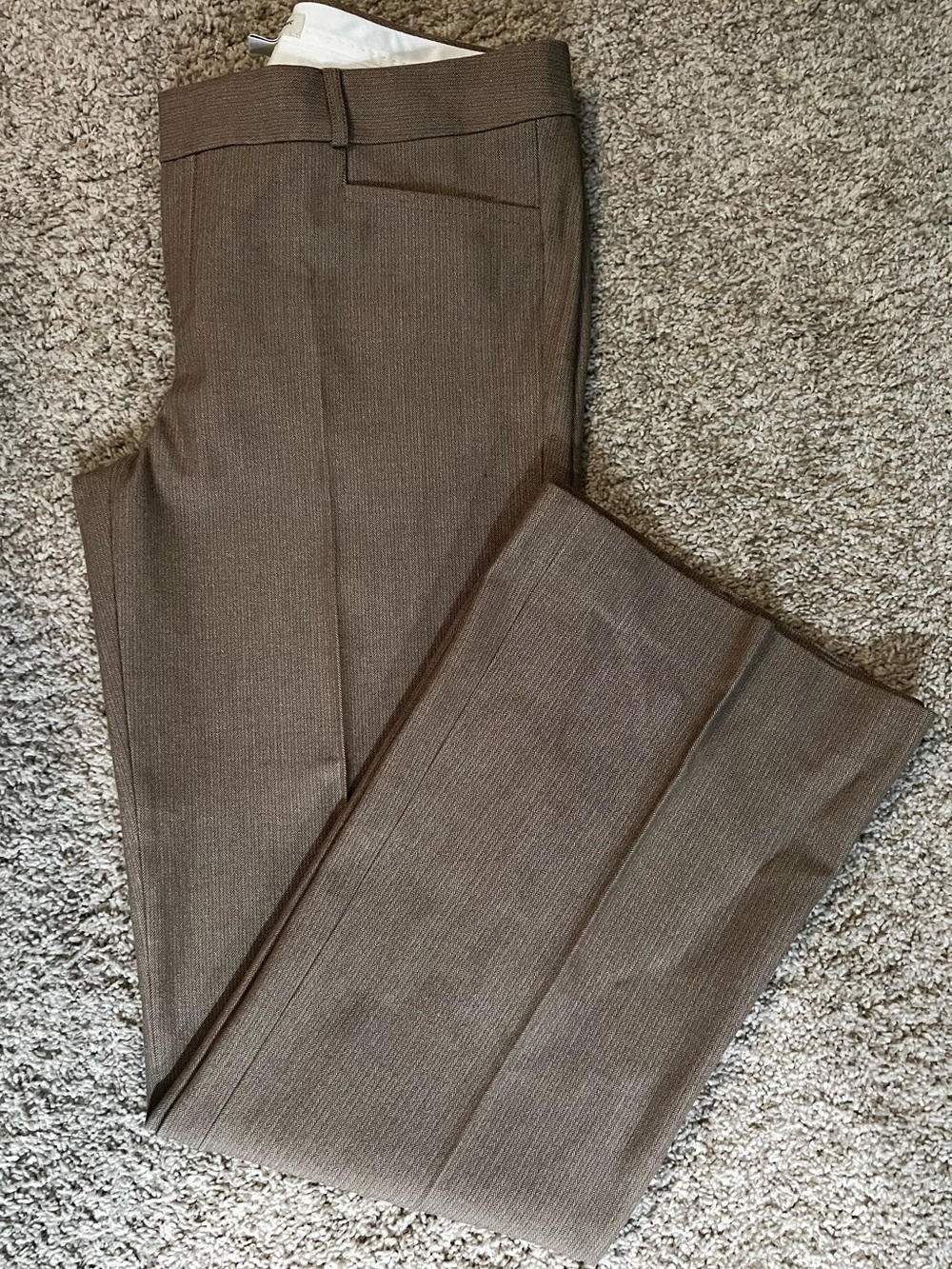 Banana Republic Sloan Trousers in Brown Herringbone (Size 14)